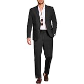 COOFANDY Men's 2 Piece Linen Suits Set Casual Lightweight Linen Suit Blazer Jacket and Pants