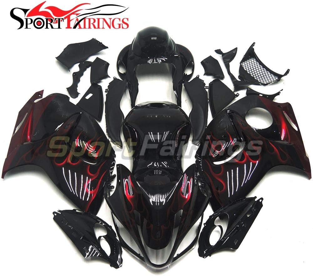 sportbikefairings Motorcycle Fairing Kit For Suzuki GXS-R1300 GSX-R GSXR 1300 Hayabusa 2008 2009 2010 2011 2012 2013 2014 2015 Fairings Injection ABS Black Red Flames