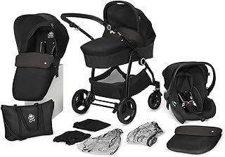 cbx 3-in-1 Kombikinderwagen-Set Leotie Pure 12-teilig mit Babyschale Shima, Faltbare Babywanne, 2x Regenverdeck, 2x Moskitonetz, Smokey Anthracite
