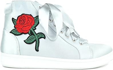 soho shoes women's leatherette quilted zipper lace up high top sneakers