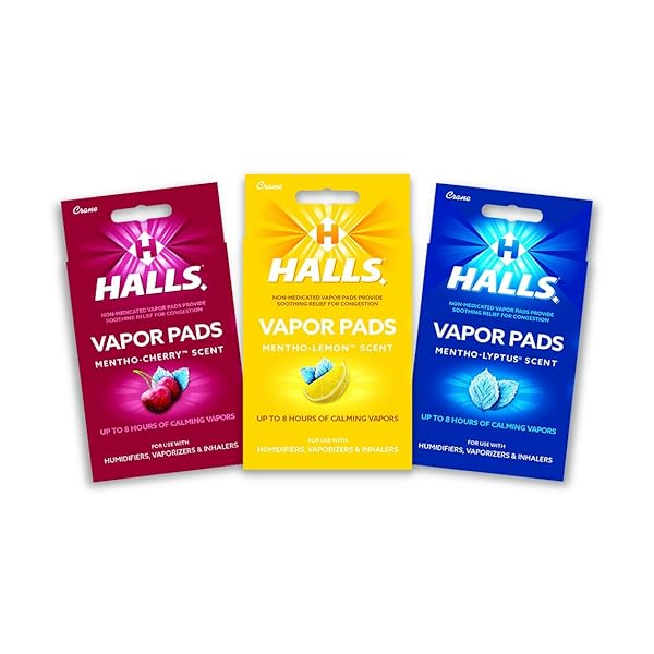 CRANE HALLS® SCENTED VAPOR PADS – HSA ELIGIBLE VAPOR PADS – 12 COUNT MENTHO-CHERRY RED– UP TO 8 HOURS OF SOOTHING VAPORS – FOR USE WITH HUMIDIFIERS, STEAM INHALERS & VAPORIZERS