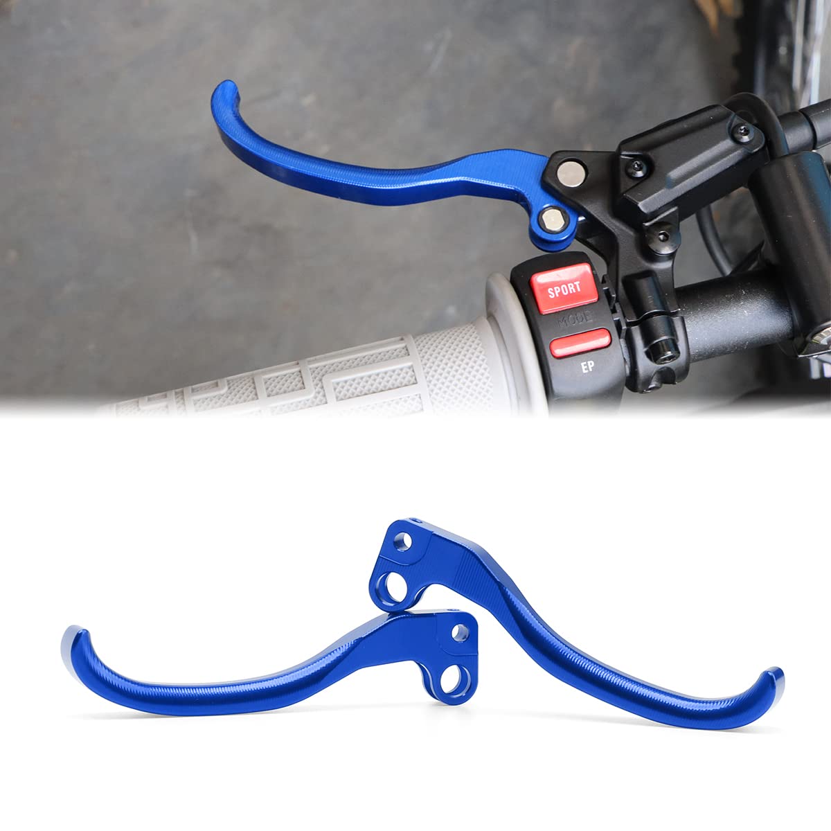 JESTOP Brake Clutch Lever Hand Levers, 2PCS Left & Right Aluminum Pivot Brake Clutch Levers, Compatible with Sur Ron Light Bee Segway X260 X160 Dirt Bike Enduro (Blue)