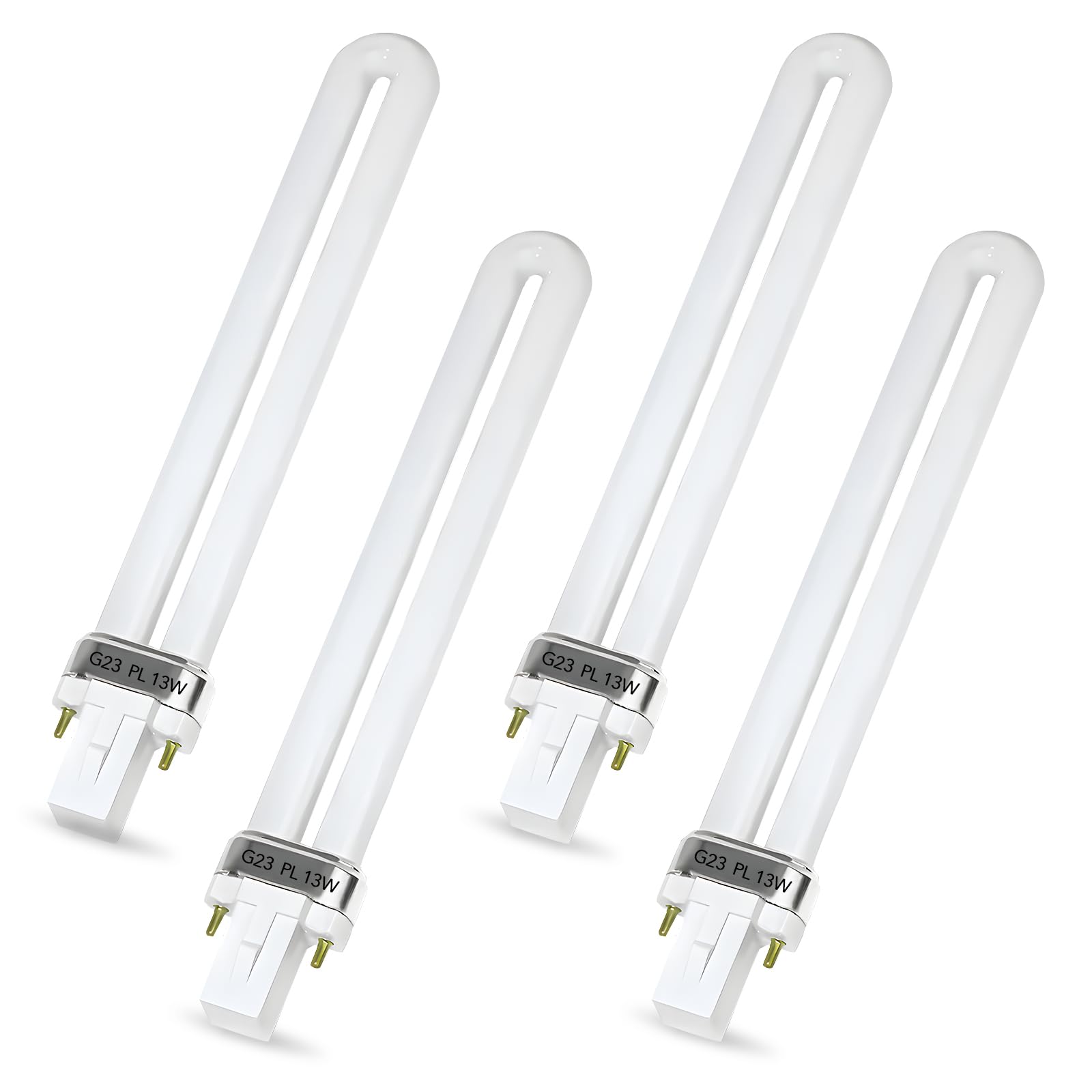Photo 1 of 4 PCS PL13-E-FFP 13W Type E Fluorescent Light Bulb Replacement for OttLite T1333E, Neutral White CFL Twin Tube Plugin Light Bulbs, G23 Base