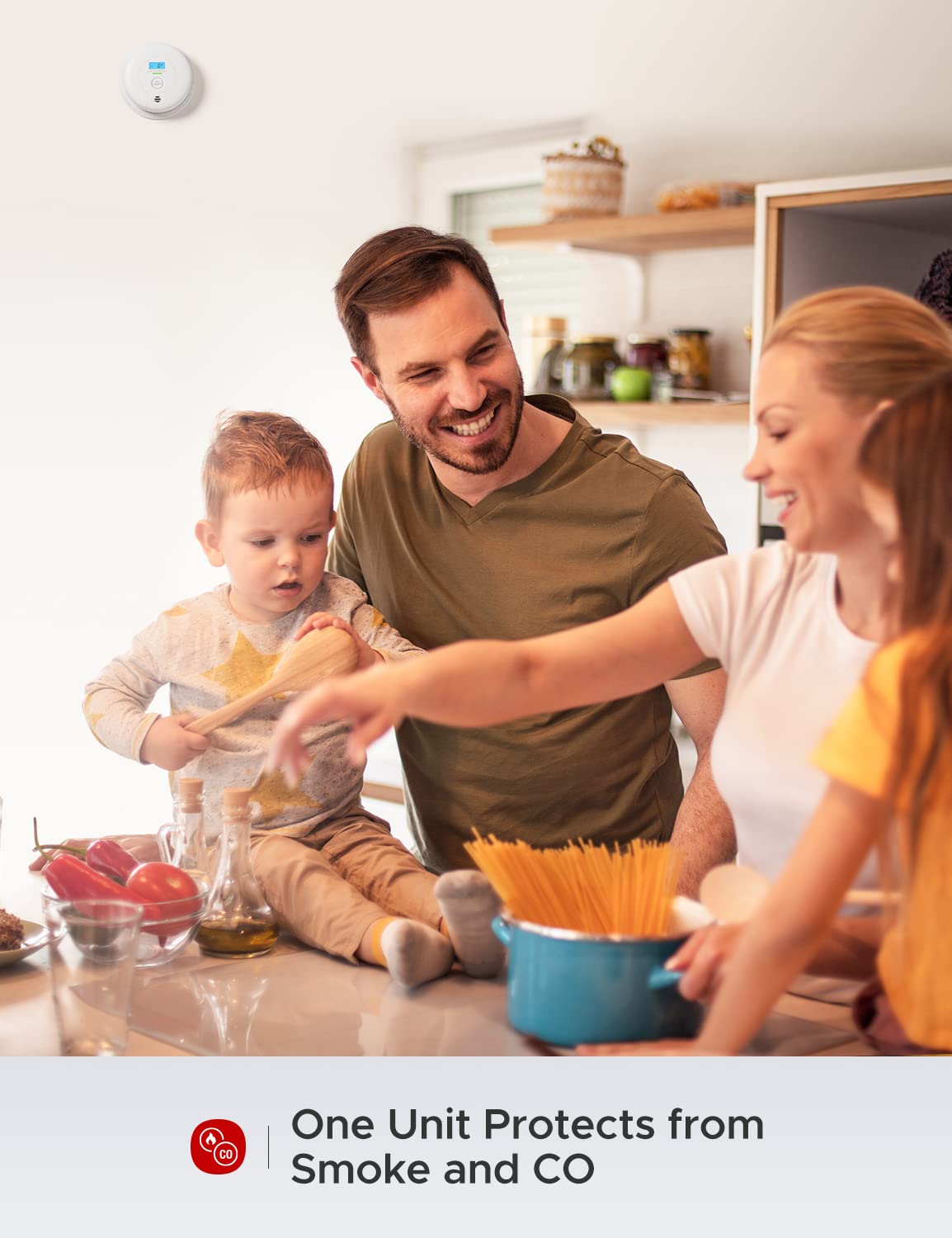 X-Sense SC01 10 Year Battery (Not Hardwired) Smoke and Carbon Monoxide Detector with Display, Dual Sensor Smoke CO Alarm Complies with UL 217 & UL 2034 Standards, Auto-Check, 5-Pack