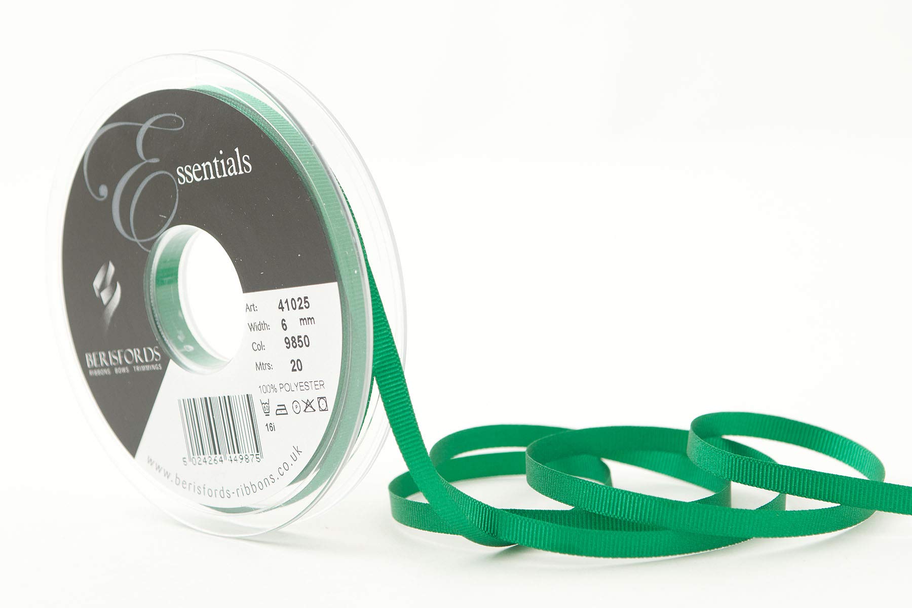 Berisfords Grosgrain, Polyester Emerald, 10.4 x 10.4 x 1 cm — image 1