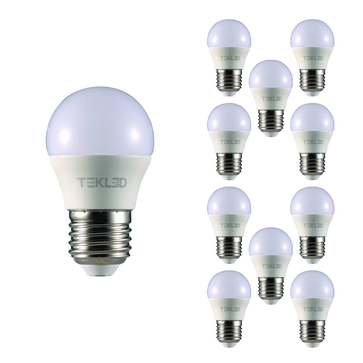 TEKLED® G45 Golf Ball LED Bulbs | E27 Edison Screw | Energy Saving 5W Light Bulb 40W Incandescent Bulb Equivalent | 2700K 400LM NONDIMMABLE | 10-Pack | Warm White