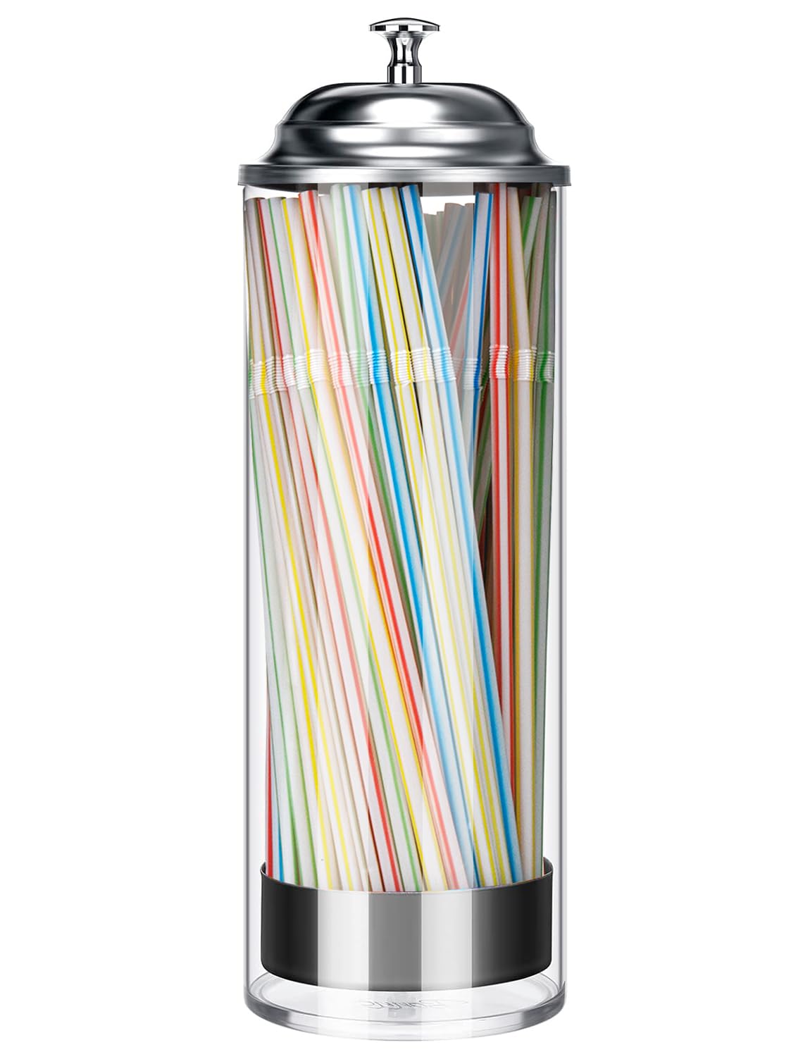 Photo 1 of BIGINIWA Straw Holder Dispenser 100 PCS Straws includ - Clear Glass Drinking Straw Container with Lid for Counter