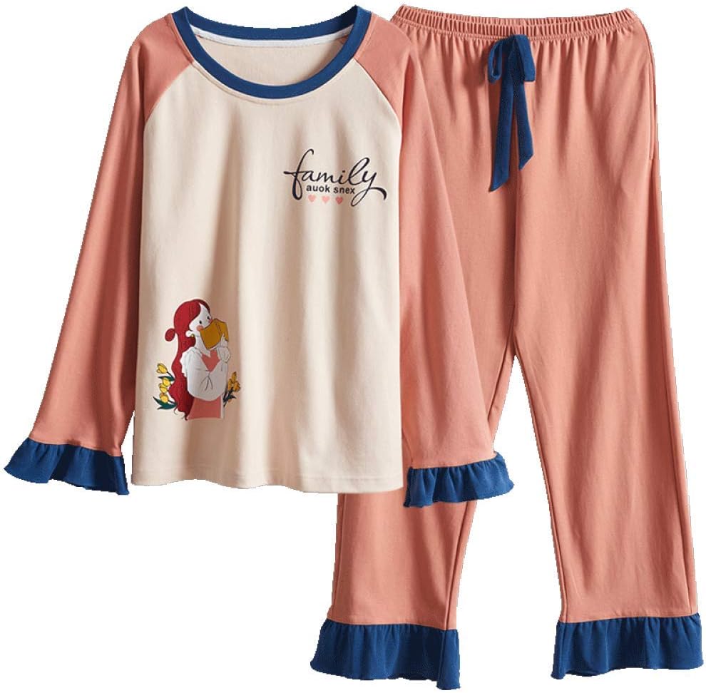 AFUPO Women Pyjamas Long Sleeve Sleepwear Suit Home Clothing Women Gift Female Sleepwear