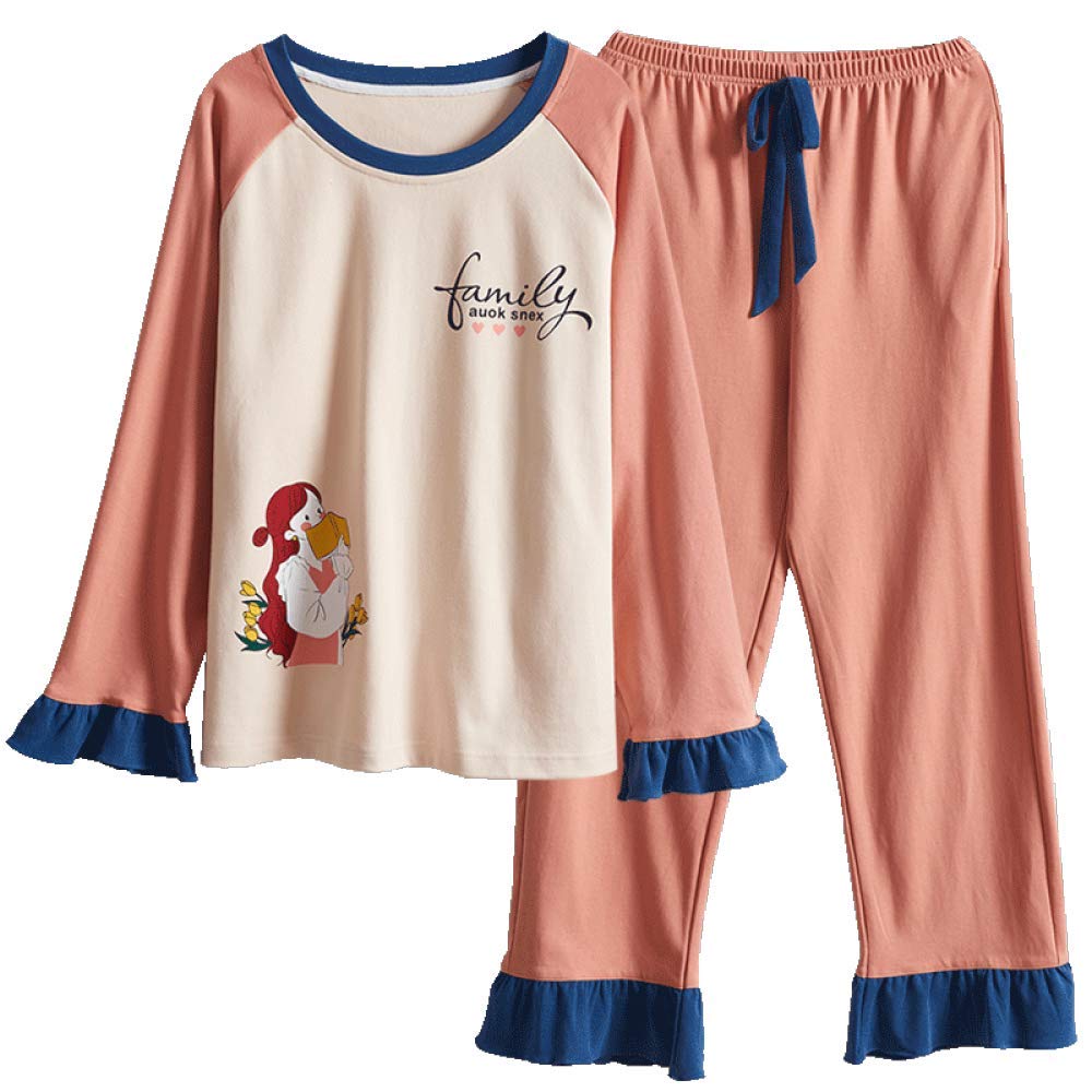 AFUPO Women Pyjamas Long Sleeve Sleepwear Suit Home Clothing Women Gift Female Sleepwear