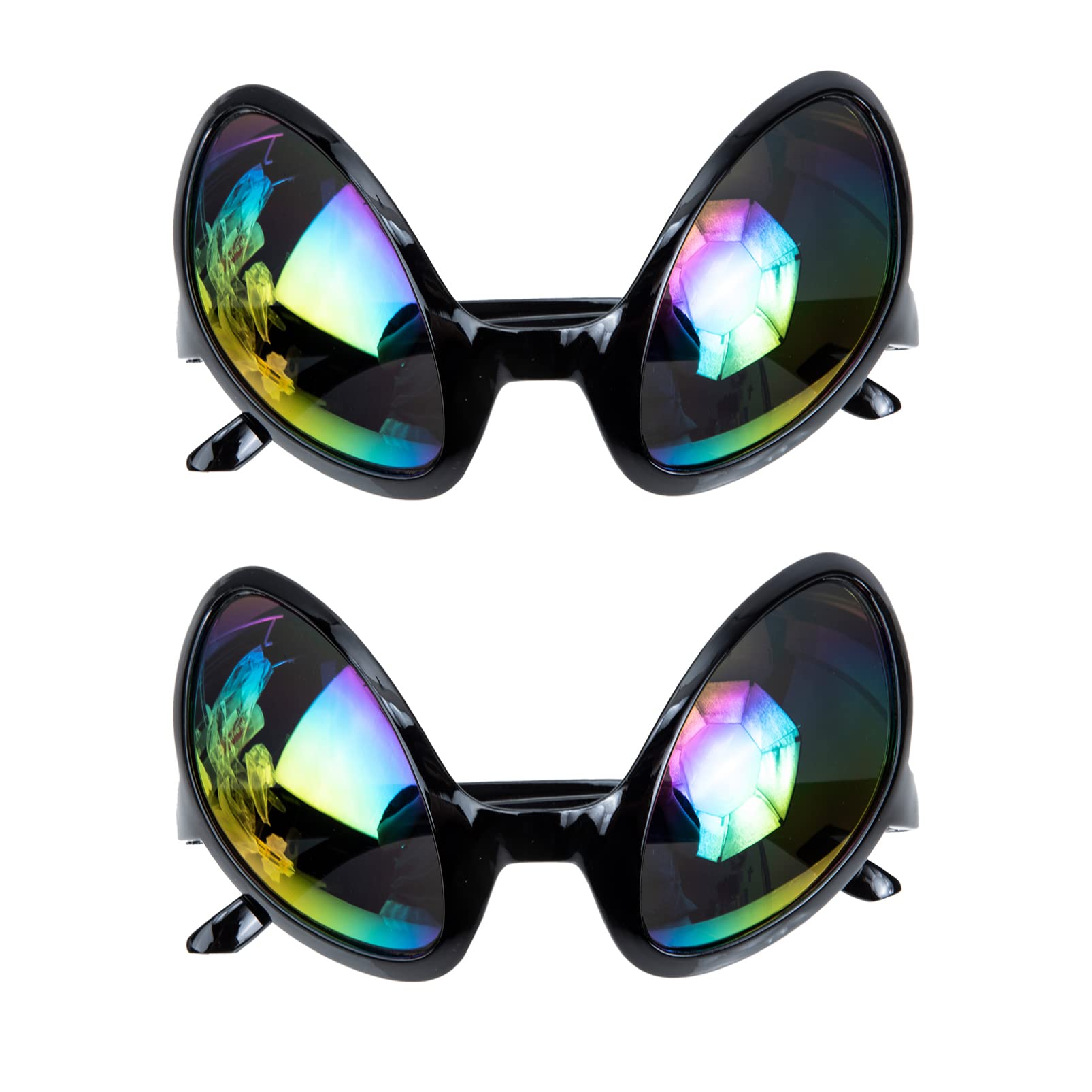 ABOOFAN 2Pair Alien Glasses Adult Funny Alien Sunglasses for Alien Theme Party Eyewear Halloween Cosplay Costume Accessories