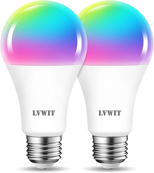 lvwit bombillas led inteligentes wifi bluetooth regulable 12w 1521lm lampara e27 multicolor bombilla funciona con alexa google home assistant y