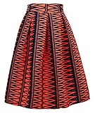 Women High Waist Vintage Vertical Stripe Jumper Pleated Mini Skirt Flared Skater
