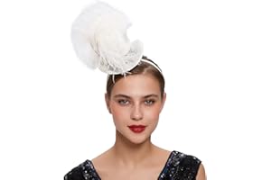 LATIMOON Fascinators for Women Derby Pillbox Hat Cocktail Tea Party Feather Headband