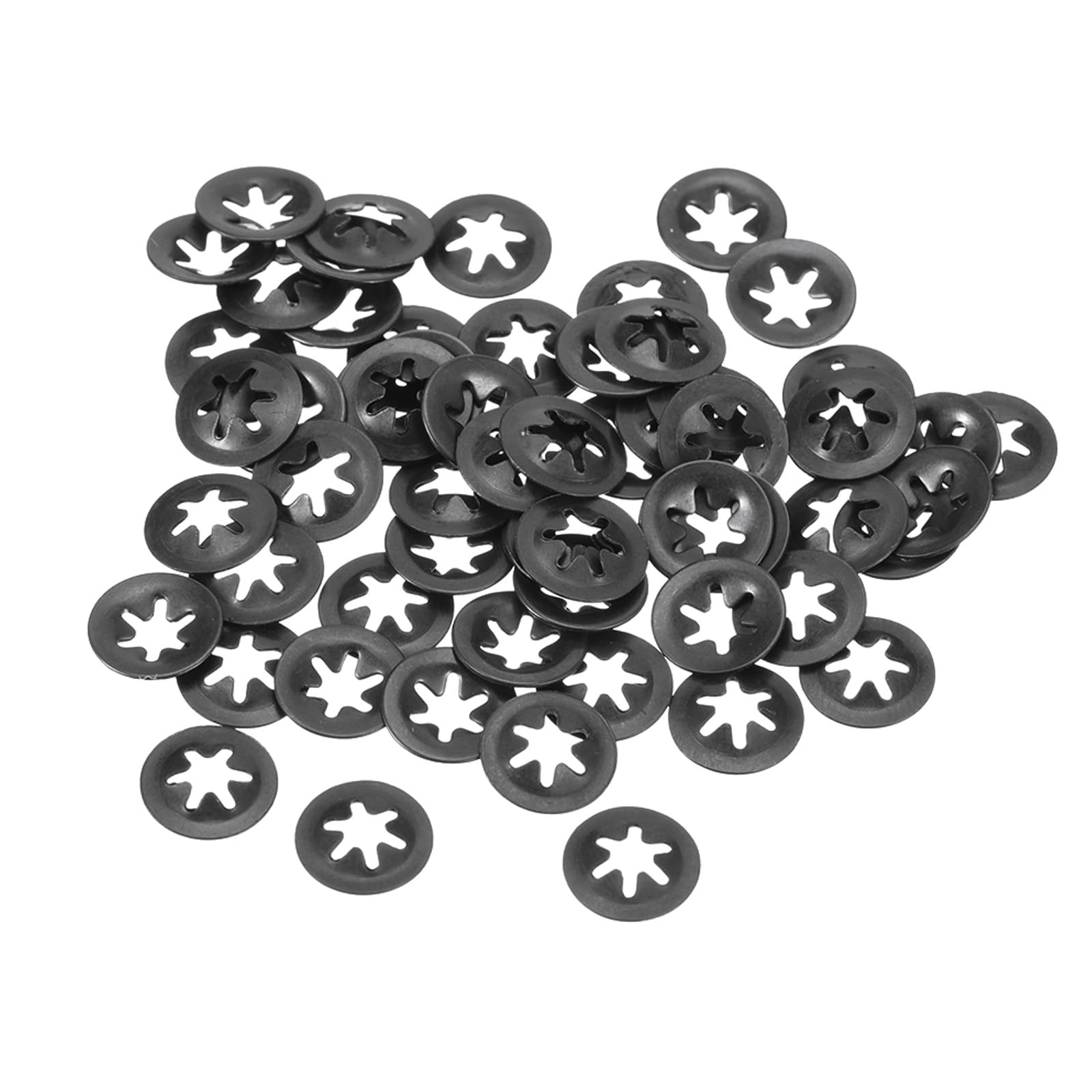Kozelo 60pcs Internal Tooth Star Washers - [ M3 x 9mm O.D. ] Quick Speed Star Locking Washers Assortment Kit for Machinery Furniture Car Use | 65Mn Black Oxide Finish — image 1