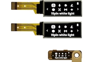 2PCS elecsung OLED LCD Display Module, 0.91" 4 Wire SPI Serial OLED Screen Driver,128x32 3.3V ~ 4.2V for Ledger Nano S(15Pin White Light, 2pcs)