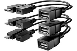Eanetf OTG Cable for fire Stick, Micro OTG Cable for Samsung Galaxy, Amazon Fire TV, Compatible with LG HTC Android Phone Tablet Micro USB Host with Micro USB Power - 3 Pack