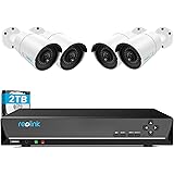 REOLINK 4MP 8CH PoE Security Camera System for Home and Business, 4pcs Wired Indoor Outdoor 1440P PoE IP Cameras, 8MP 8CH NVR