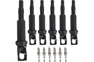 Autowxjq Ignition Coil Iridium Spark Plugs Set of 6pcs UF592 C1638 Compatible with BMW 135i 335i 435i 535i 640i 740i 740Li M235i xDrive X1 X3 X5 X6 M3 Z4 3.0L V6