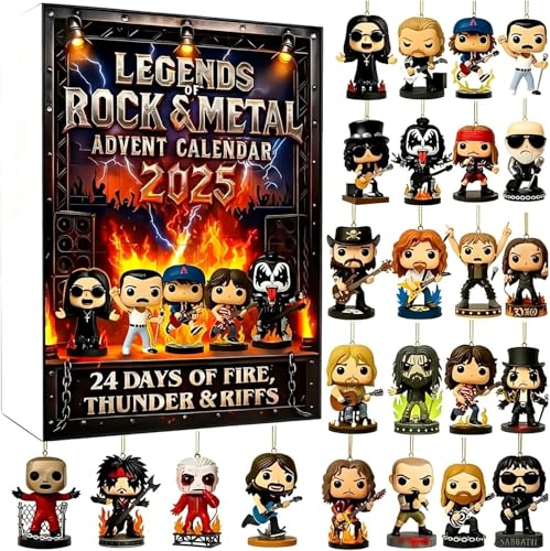 Legends Rock Advent Calendar 2025, 24 Days Countdown Calendar with 2D Iconic Musical Character Collectibles, Suitable for Christmas, Gifts for Rock & Metal Fans (Type : A)