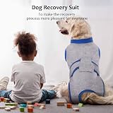 Kuoser Dog Surgery Recovery Suit Size L Grey Soft Cotton Spandex view 7