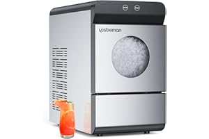 Upstreman X90 pro Nugget Ice Maker Countertop, Self-Cleaning Pebble Ice Maker Machine, Max 33Lbs/Day, 6 ICES Cubes Ready in 15mins, 2 Ways Water Refill, Fit Under Wall Cabinet for Office, Home, Bar