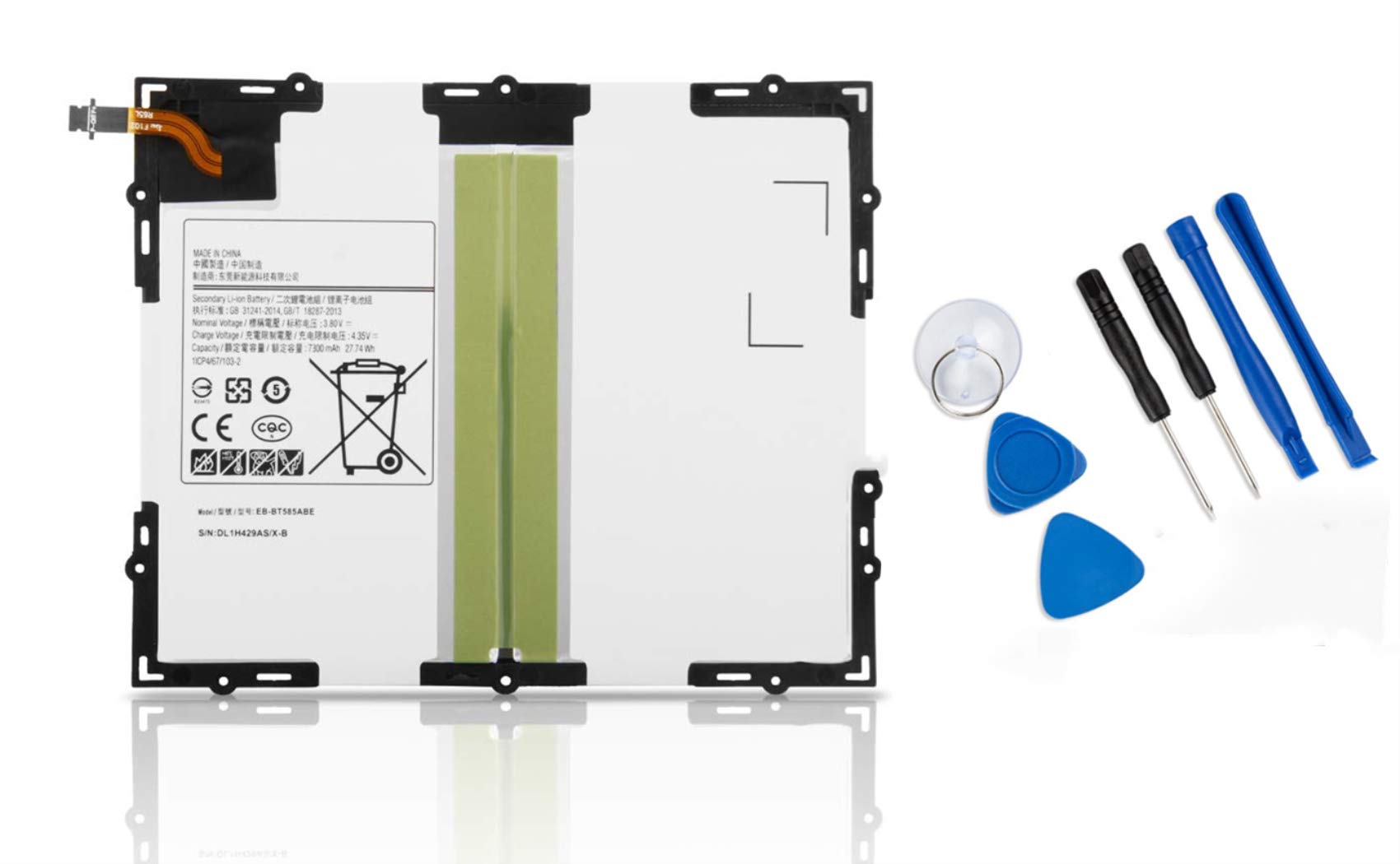 ASKC 7300mAh EB-BT585ABE Laptop Tablet Battery for Samsung Galaxy Tab A 10.1 2016 SM-T580 SM-T585 SM-P580 P585 P585M SM-T585C SM-T587 SM-T587P Series EB-BT585ABA 3.8V 27.74Wh with Tools