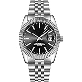 SENRUD Men's Classic Design Analog Quartz Watches Fashion Business Watch Stainless Steel Waterproof Date Casual Wrist Watch for Men