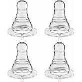 Silicone Baby Nipple for Dr Brown's Natural Flow Level 3 Narrow Baby Bottles, Soft Bottle Nipples for Baby 6m+, Fast Flow, 4 Count