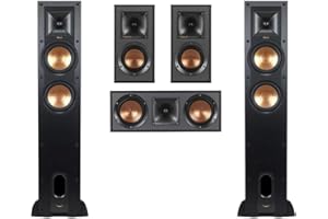 Klipsch Reference 5.0 Home Theater System - Bundle with 2X Reference R-26FA Floorstanding Speaker, Reference R-25C Center Channel Speaker, 2X Reference R-41M Bookshelf Speaker