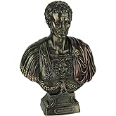 Veronese Design Resin Statues Julius Caesar Bust Figurine - Hand-Painted Roman History Collectible Decor
