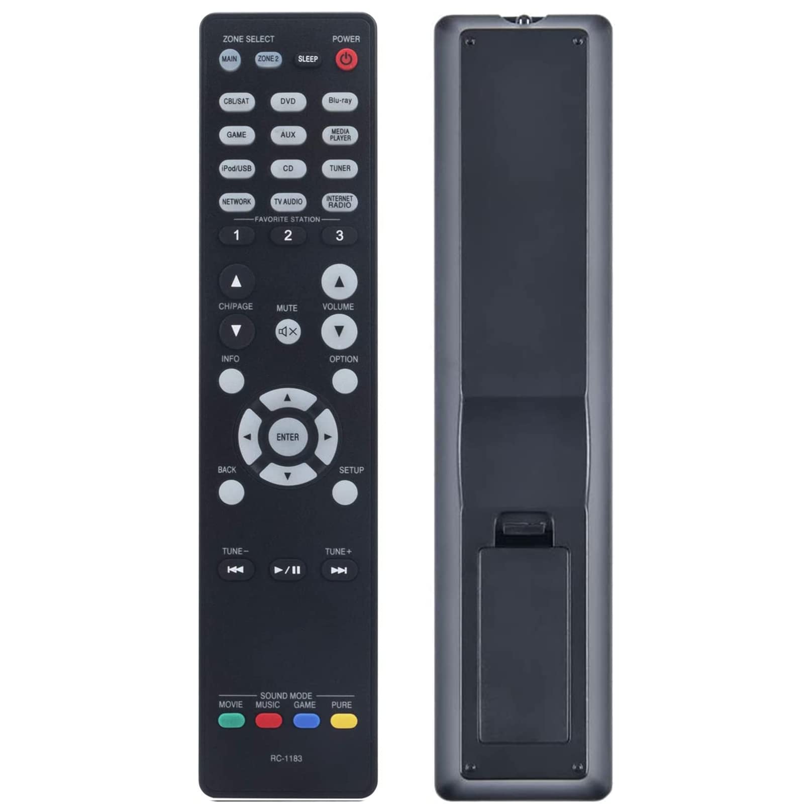VINABTY RC-1183 Replacement Remote Control Compatible with Denon AV Receiver AVR-X2000 AVRX2000 AVR-2313CI AVR-2313 AVR-X3000 AVR-E400 AVRE400 AVR-1913 AVR-2113CI AVR-2113 AVR1913