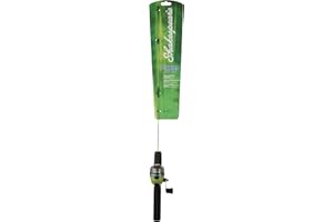 Shakespeare Pitchin Stik Spincast Reel and 2'6" Fishing Rod Combo, 1-Piece Solid Glass Fishing Rod and Size 6 Reel, Pre-Spooled with 6lb Fishing Line
