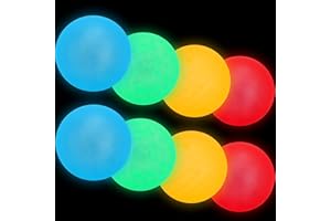 JYUOZI Sticky Ceiling Balls, Glow in The Dark Toys Sticky Balls for Relax, Thickening and Brightening, Stress Relief Sticky Glow Balls Stick to The Ceiling for Children and Adult(8PCS, 2.5inch)
