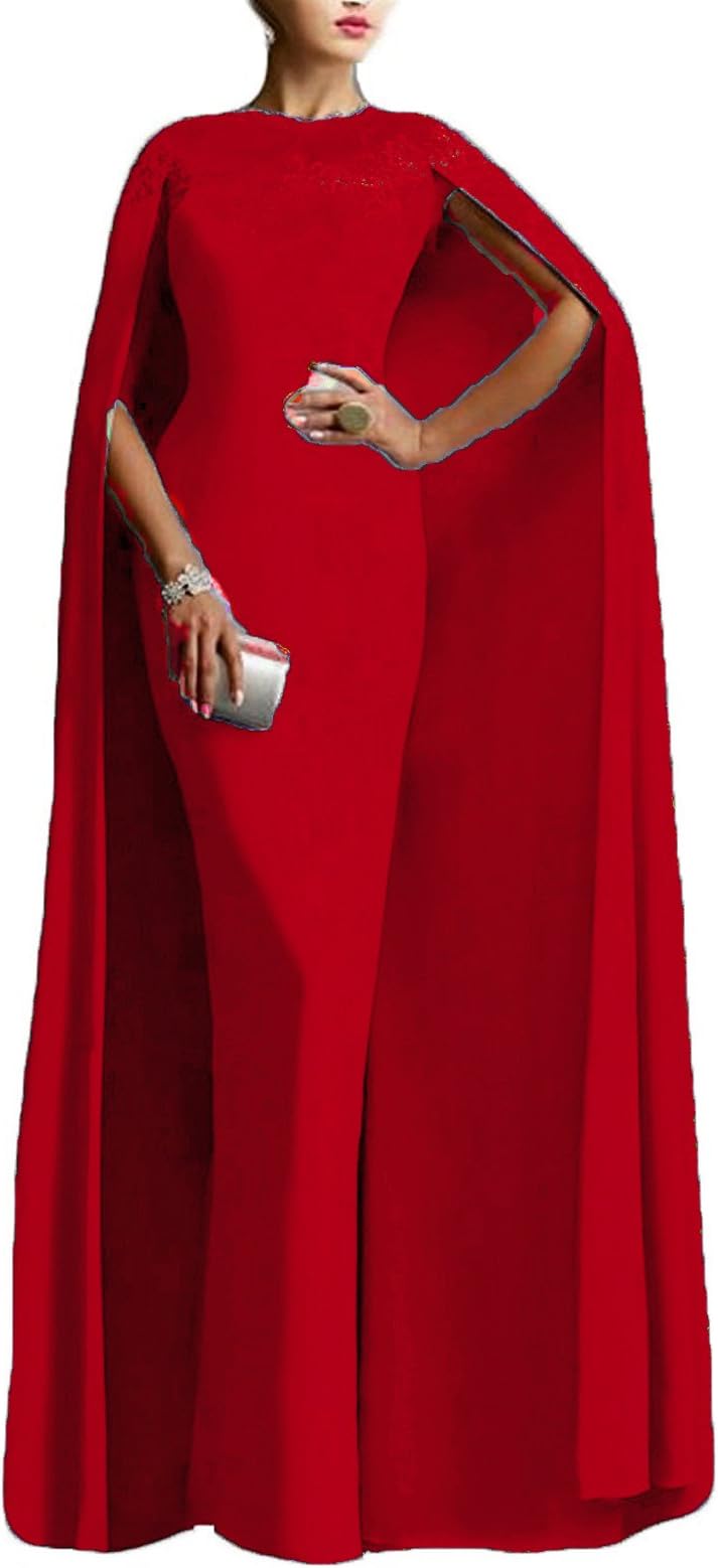 Ellenhouse Women's Long Mermaid Formal Gown Prom Evening Dresses With Cape El349