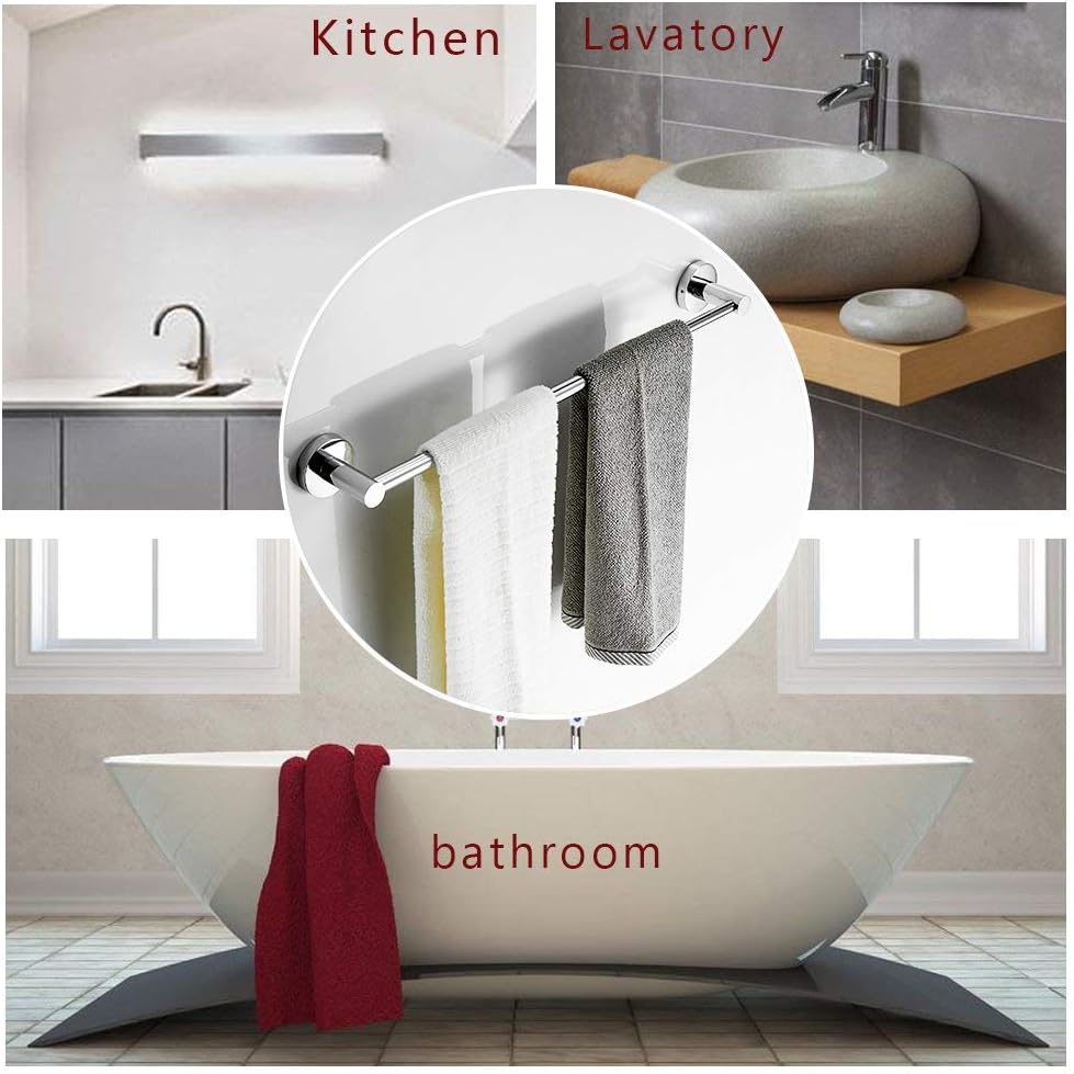 BESy Adjustable Single Towel Bar for Bathroom SUS304 Stainless Steel Towel Holder, Wall Mount with Screws Towel Bar Rod Hotel Style, Polished Chrome,15.2 to 27.8 Inch: Home & Kitchen