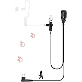 commountain earpiece for Motorola Walkie Talkie and Radio with PTT/Mic, Compatible for CP200D CP100D R2 CP200 CP185 BPR40 CLS1410 CLS1110 RMU2040 RMU2080D, Acoustic Tube Surveillance Headset, 2 Pin