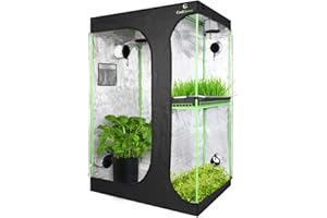 CoolGrows Upgraded 2-in-1 48"x36"x72" Mylar Hydroponic Grow Tent with Easy View Window and Floor Tray, 3' x4' Tent Kit for Indoor Plant Growing