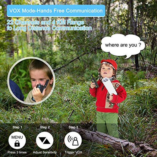 Walkie Talkies for Kids, Camouflage Walkie-talkies 22 Channel 4 KM Long Range 2 Way Radio with Automatic Squelch Function Flashlight Outdoor Toys Adventures Camping Hiking Gifts for 5-12 Year Old