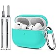 WOYINGE for AirPod Pro Case Cover with Cleaner Kit, Soft Silicone Cover for AirPods Pro 2nd Generati/1st Comes with Keychain for Women Men,Suitable for 2nd Generation Case Mint Green