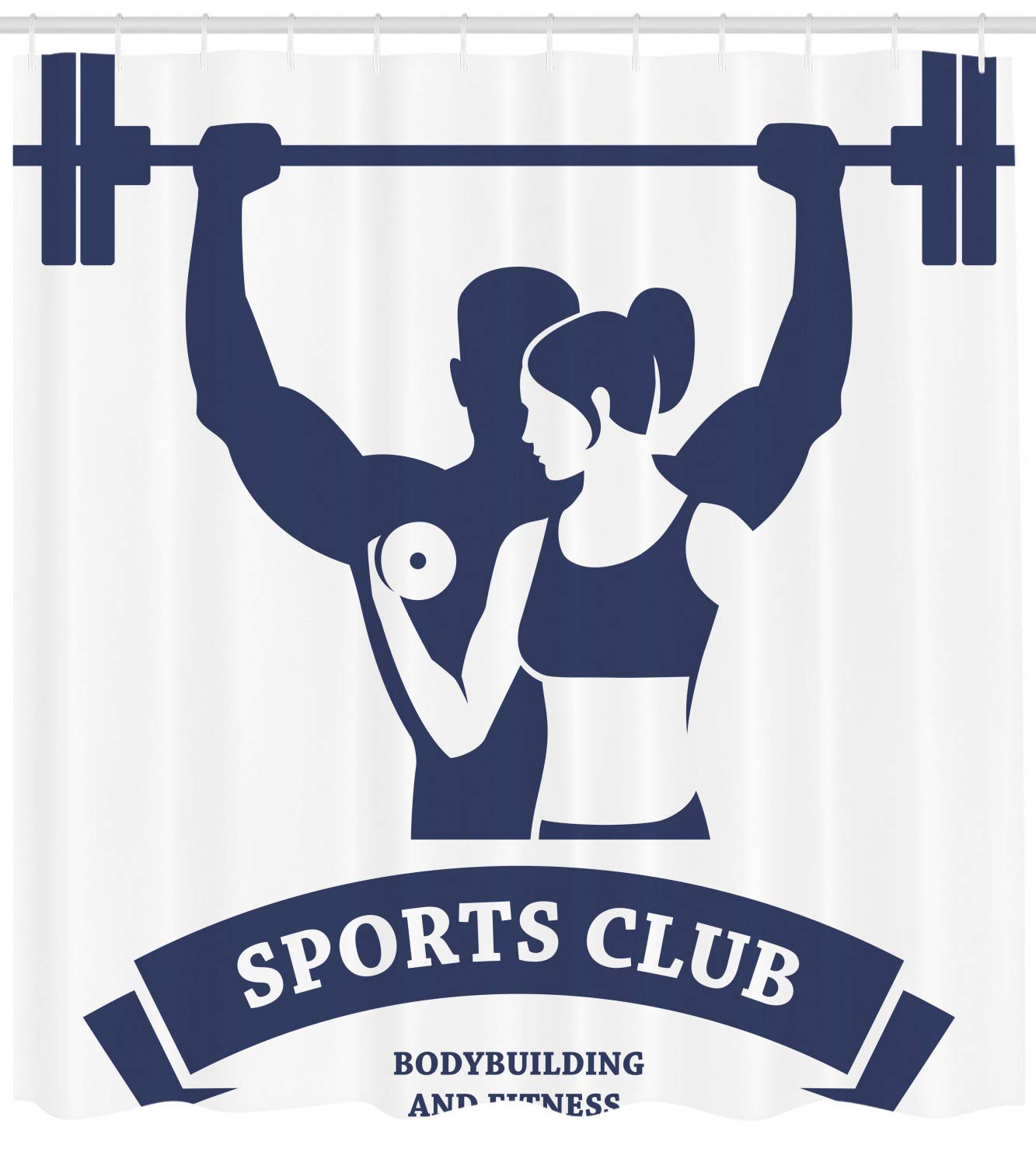 Abakuhaus Fitness - Cortina de Ducha, con 12 Anillas, Resistente ...