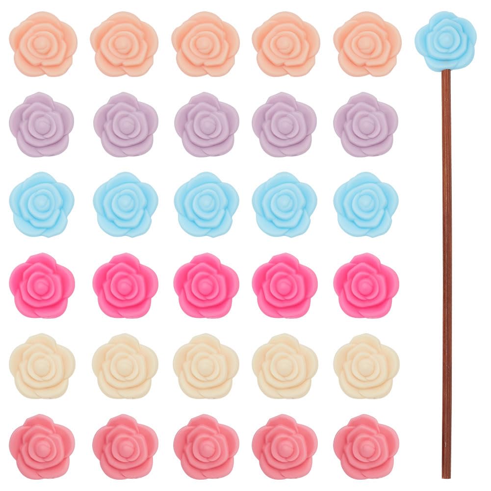 WEBEEDY 36PCS Rose Knitting Needle Stoppers Halloween Needle Point Protectors Small Knitting Tip Protectors Needle End Caps Knitting Crochet Supplies Accessories Valentine's Day