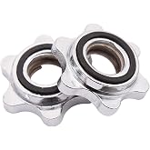 Kakalote Barbell Clamps, Quick Release Pair of Locking Barbell Collars, Anti-Slip Dumbbell Hex Nut 25mm Spin-Lock Collars Screw Clips for Workout Weight Lifting Fitness Training 