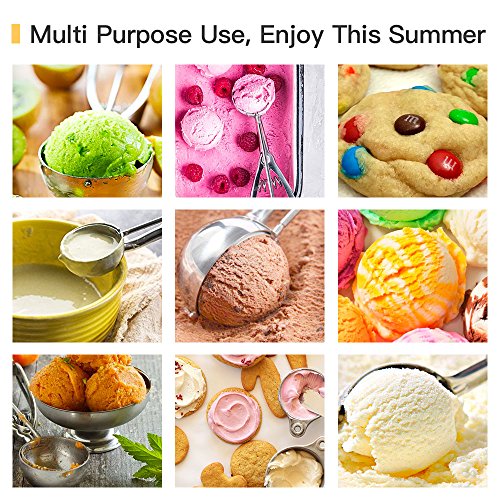 Ice Cream Scoop, JLPOW 4 Packs Stainless Steel Cookie Scoop with Trigger Release, Ice Cream Scooper, Water Melon Baller, Ideal For Scoop And Drop Cookie Dough, Cake Pops, Dipper For Fruits
