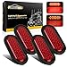 Partsam 4Pcs 6 Inch Oval Led Trailer Tail Lights Red 24 LED Grommet Mount, 12V 6 inch Oval Red Stop Tail Turn Brake Truck Tractor Trailer Boat Sealed Marker Clearance Lights Waterproof Flush Mount