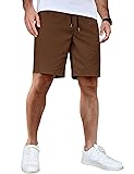 COOFANDY Men's Elastic Waist Shorts Cotton Summer