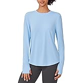 PINSPARK Soft Long Sleeve Workout Tops for Women Thumb Holes UV Sun Protection Quick Dry Golf Running Hiking Rash Shirts