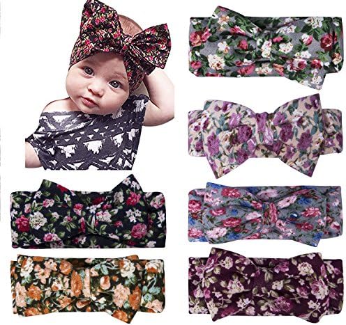 Fasker 6 Pack Baby Girl Headband Turban Knotted Headwraps for Newborn & Toddlers