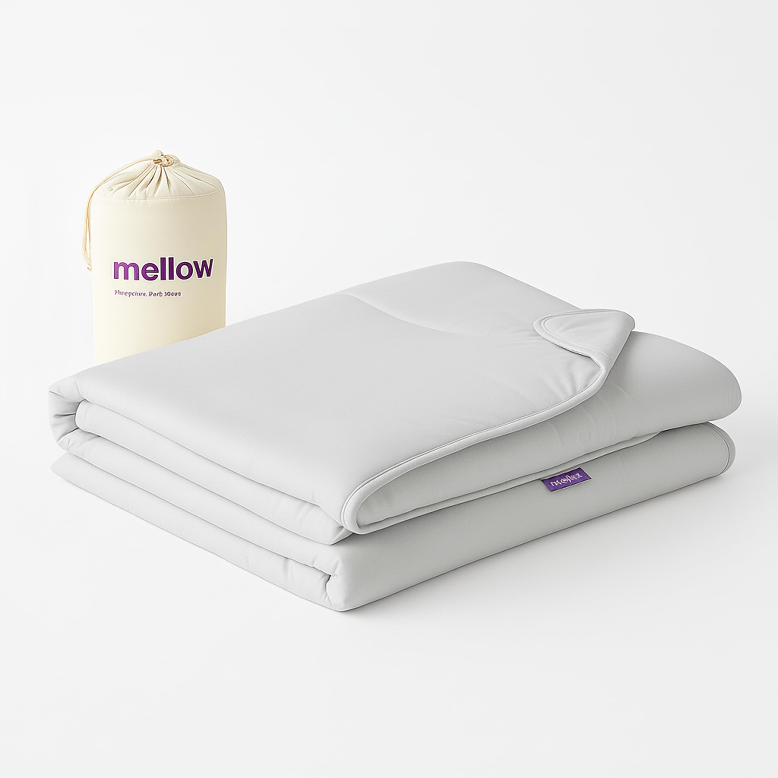 Photo 1 of Mellow Cloud Cold Cooling Comforter for Hot Sleepers — Dual-Sided Arctic Silk & CloudKnit, Lightweight Summer Quilt, Built-in Duvet, Machine Washable, King/Cal King, Gray