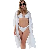 Bunnycool Women's Kimono Cardigan Swimsuit Summer Coverup Beach Cover up Shawl Wrap Bikini Coverup Loose Swimwear Cardigan