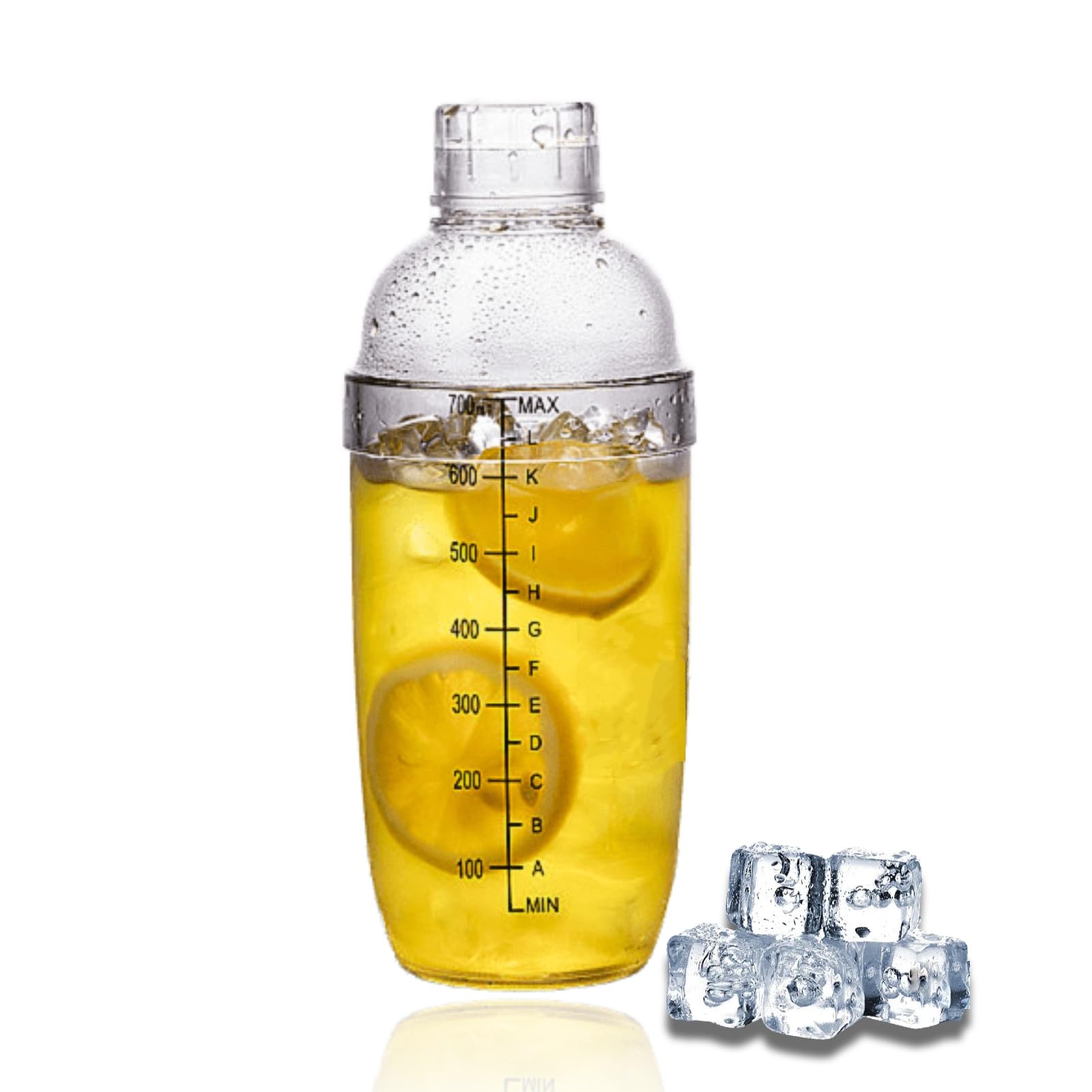 Cocktail Shaker Jigger with Clear Scale Strainer 700ml 24.6Oz Cocktail Making Drink Shaker Bottle Mixer Cup Bottle Bartender Mixing Pot Martini Mixer for Bar